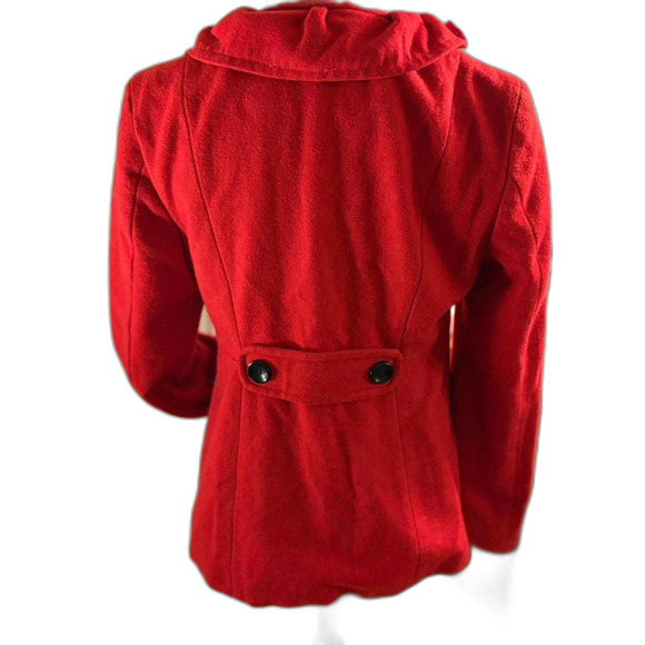 Old Navy Womens Wool Bold Red Pea Coat Size S - Picture 4 of 7